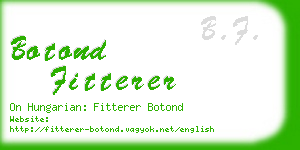 botond fitterer business card